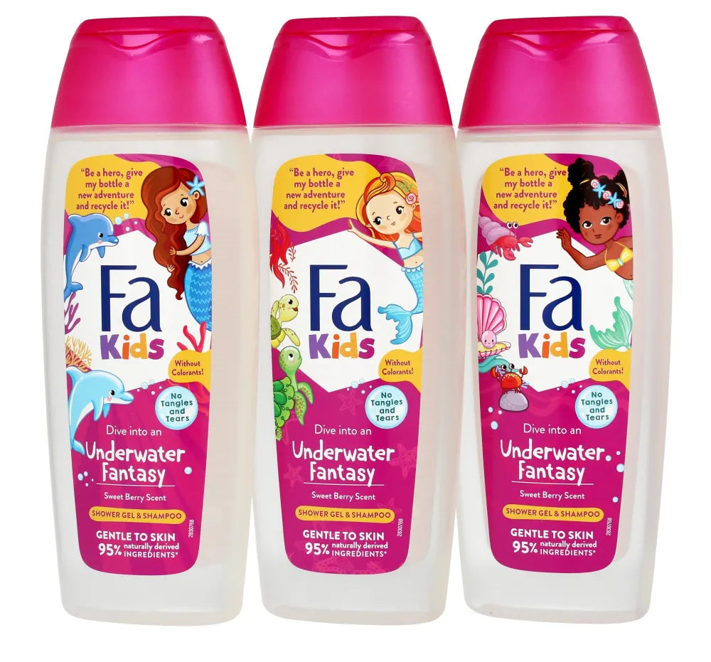Fa Kids Shower Gel and Shampoo 2in1 Po vandeniu Fantazija 400ml - raštų mišinys - Kosmetika