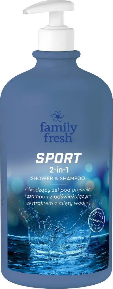 FAMILY FRESH Aušinantis Dušo Gelis 2in1 Sportas 1000ml - Kosmetika