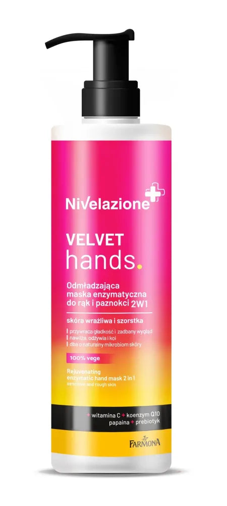 Farmona Nivelazione+ Rejuvenating Enzymatic Mask for Hands and Nails 2in1 Velvet - jautriai ir šiurkščiai odai 200ml