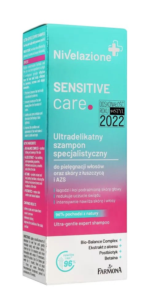 Farmona Nivelazione+ Ultra-delicate specialistų šampūnas jautriai odai ir plaukams su psoriaze atopiniu dermatitu 100ml