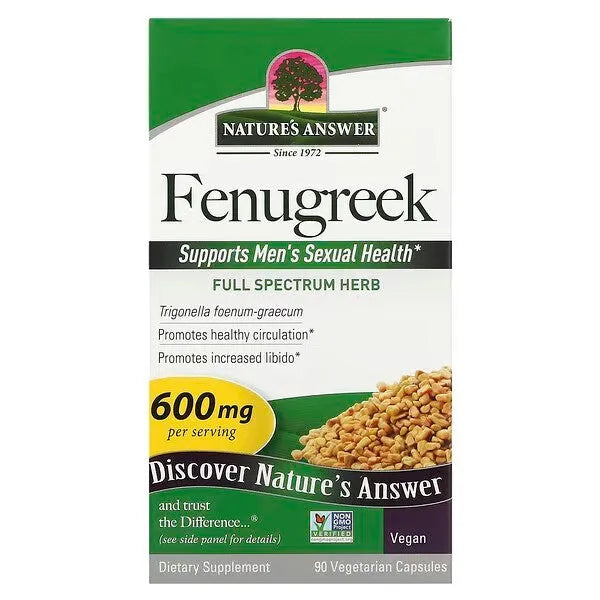 Fenugreek 600mg - 90 vcaps - Nature’s Answer - Papildai