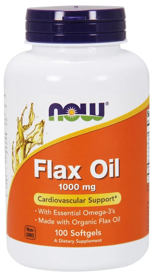 Flax Oil 1000mg - 100 softgels - NOW Foods - Papildai