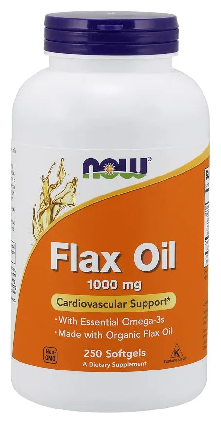 Flax Oil 1000mg - 250 softgels - NOW Foods - Papildai