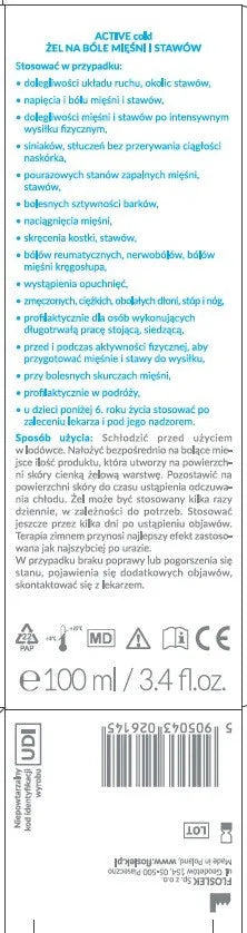 FLOSLEK Active Cold Gel for muscle and joint pain 100 ml - Medicinos ir slaugos prekės