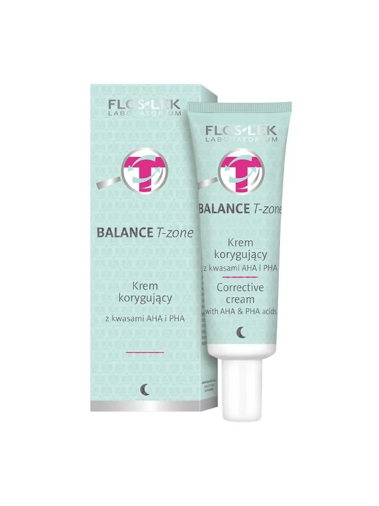 Floslek Balance T-Zone Correcting Cream with AHA and PHA acids mišriai odai 50ml - Kosmetika