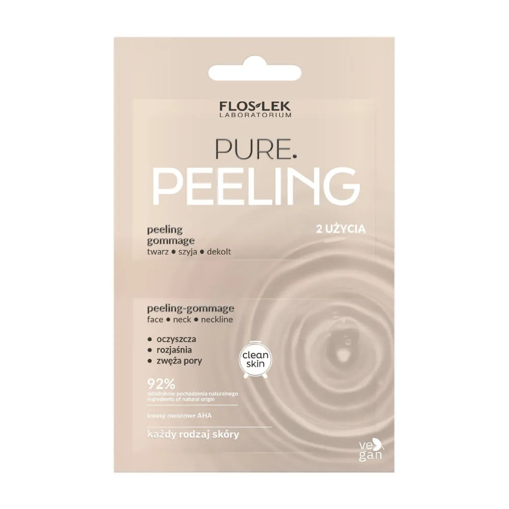 FLOSLEK Clean Skin Peeling Gommage Pure veidui kaklui ir dekoltė - tinka visiems odos tipams 2x4ml - Kosmetika