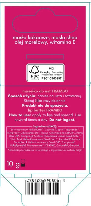FLOSLEK Frambo Lip Butter 10 g - Kosmetika