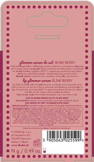 FLOSLEK Glimmer Lip Serum Blink Berry 14 g - Kosmetika
