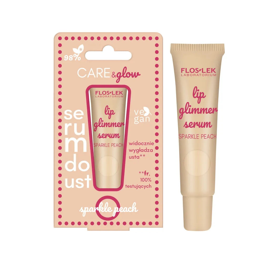 FLOSLEK Glimmer Lip Serum Sparkle Peach 14 g - Kosmetika