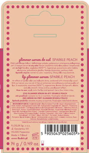 FLOSLEK Glimmer Lip Serum Sparkle Peach 14 g - Kosmetika