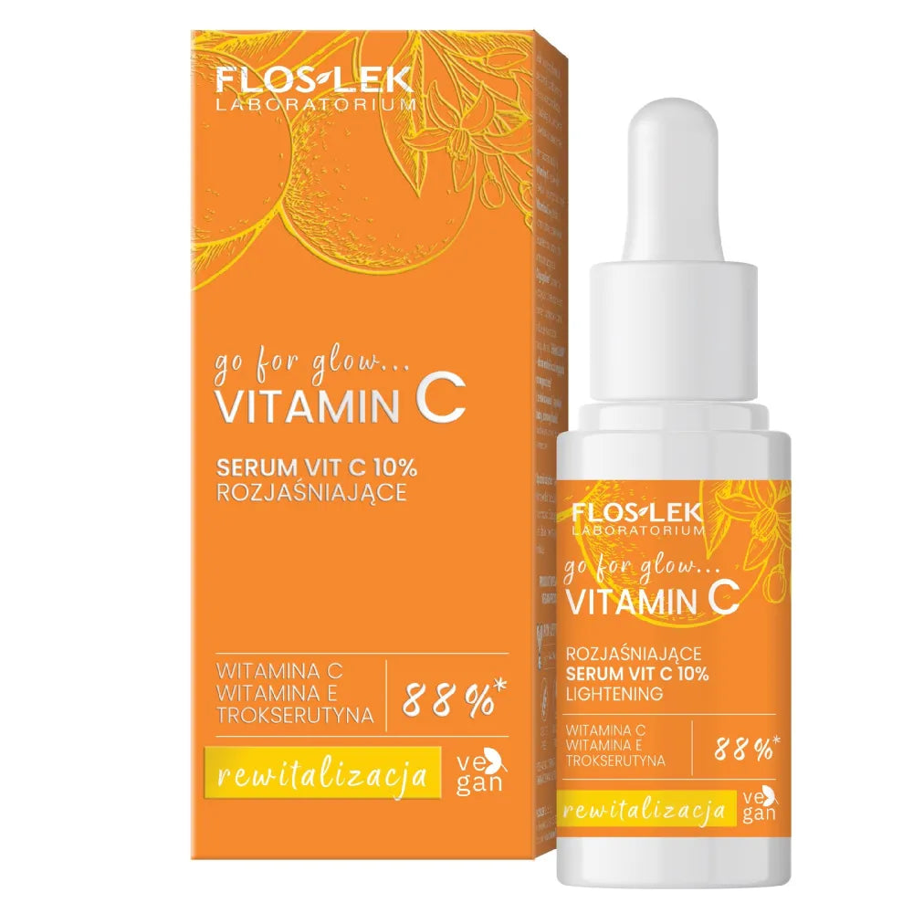FLOSLEK Go For Glow Vitamin C Serum Vit 10% šviesinantis 30 ml - Kosmetika
