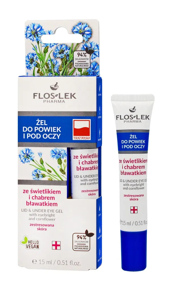 Floslek Pharma akių vokų ir paakių gelis su akies žole ramunėle 15 ml tūbelėje - Kosmetika