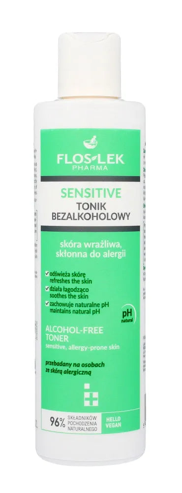 FLOSLEK Pharma Sensitive bealkoholinė tonikas jautriai ir alergiškai linkusiai odai 225ml - Kosmetika