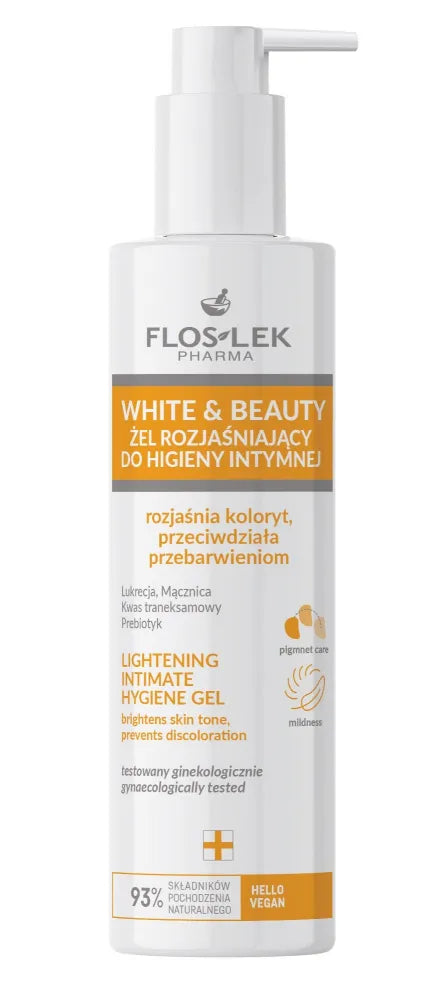 FLOSLEK PHARMA White & Beauty Intymios higienos šviesinimo gelis 225ml - Kosmetika
