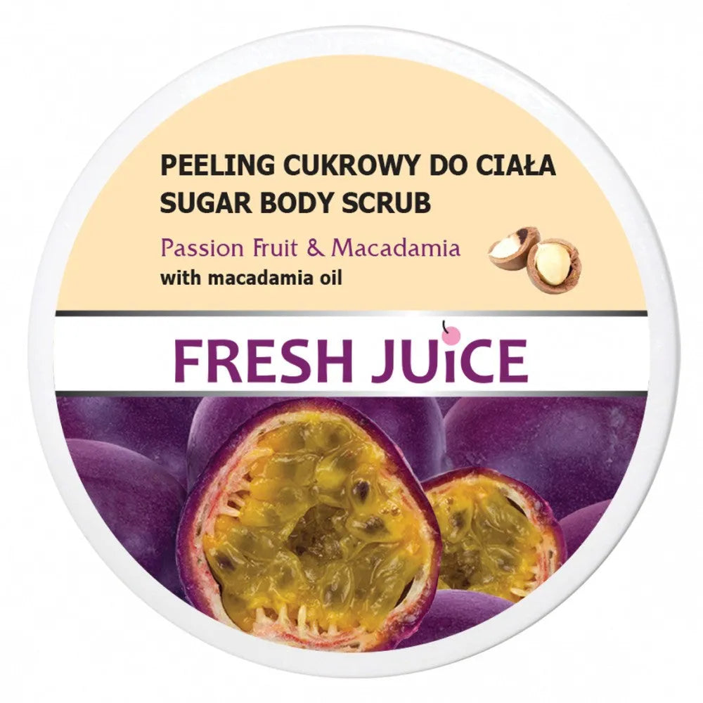 FRESH JUICE Passion fruit and brown sugar kūno šveitiklis 225 ml - Kosmetika