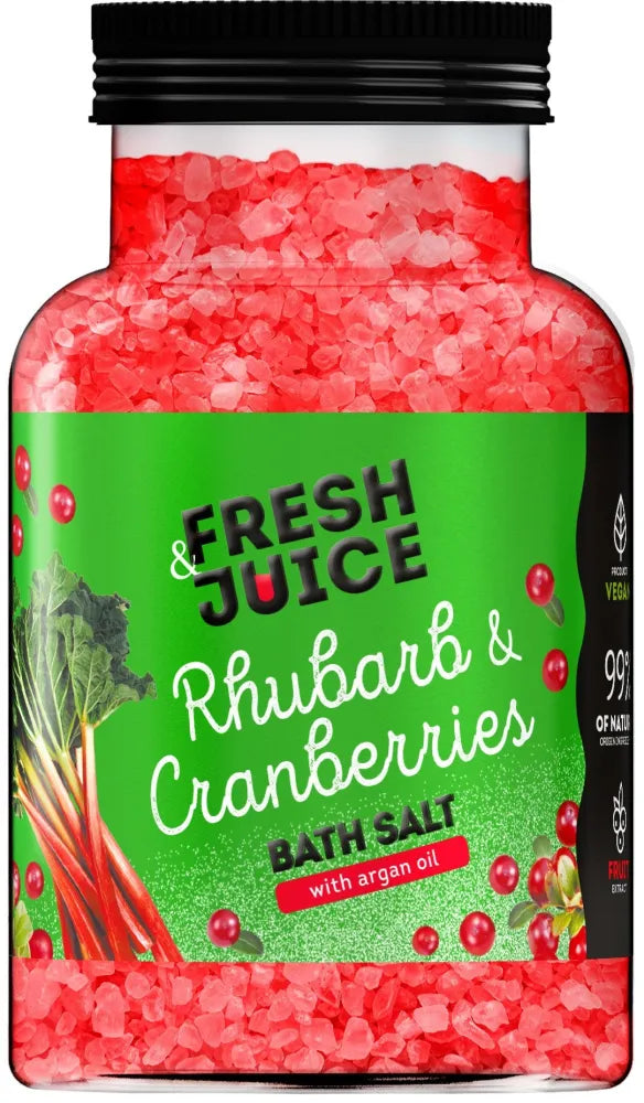 FRESH JUICE Rhubarb and Cranberry bath salt 700 g - Kosmetika