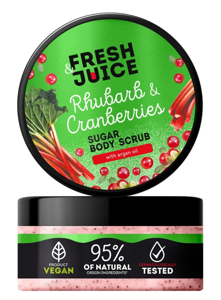 FRESH JUICE Sugar body scrub Rhubarb and Cranberry 200 ml - Kosmetika