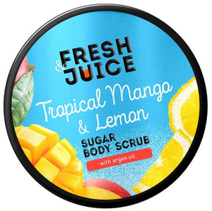 FRESH JUICE Sugar body scrub Tropical mango and lemon 200 ml - Kosmetika
