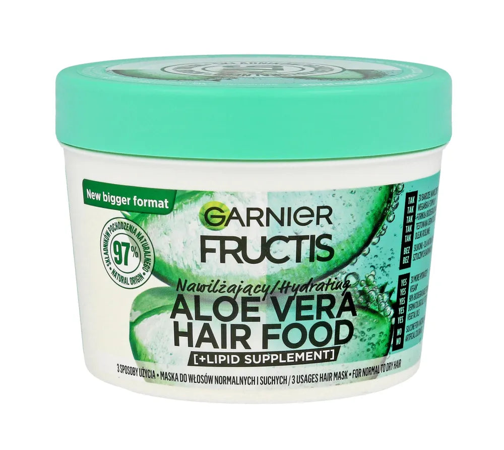 Fructis Hair Food drėkinanti kaukė normaliems ir sausiems plaukams - Aloe Vera 400ml - Kosmetika