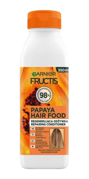 Fructis Hair Food Papaya regeneruojantis kondicionierius pažeistiems plaukams 350 ml - Kosmetika
