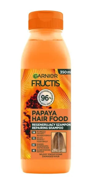 Fructis Hair Food Papaya regeneruojantis šampūnas pažeistiems plaukams 350 ml - Kosmetika