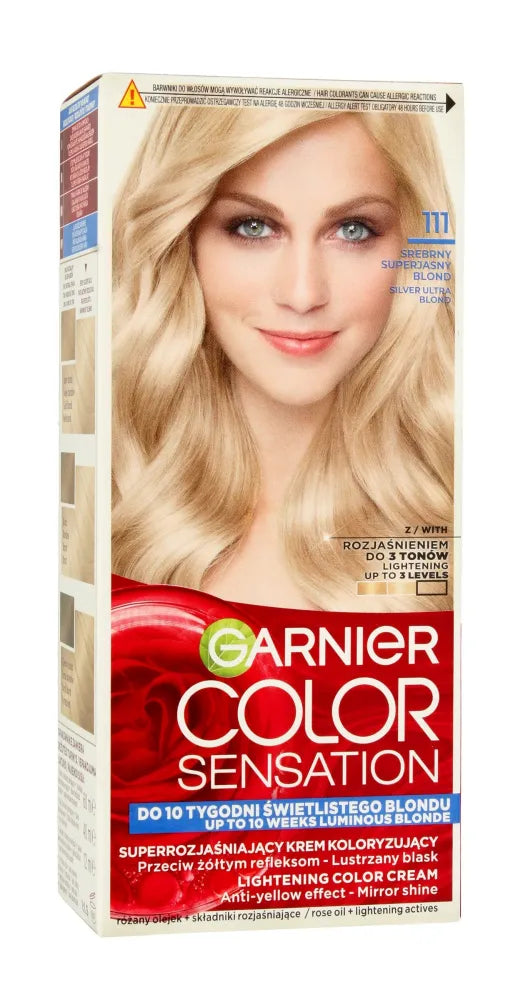 Garnier Color Sensation Dažymo kremas 111 Sidabrinis Ultra Šviesus Blondinas - Super 1op. - Kosmetika