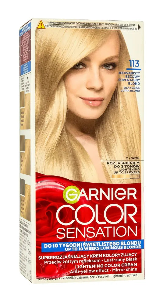 Garnier Color Sensation Dažymo kremas 113 Bežinis Ultra Šviesus - Šilkinis Super Plaukas 1vnt. - Kosmetika