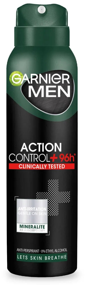 Garnier Men Deodorantas purškiklis Action Control 96h+ Klinikiniai išbandyti 150ml - Kosmetika