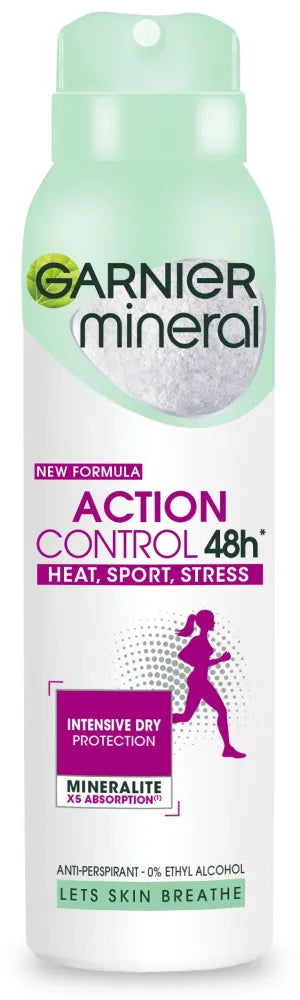 Garnier Mineral Deodorant spray Action Control 48h - Karštis Sportas Stresas 150ml - Kosmetika