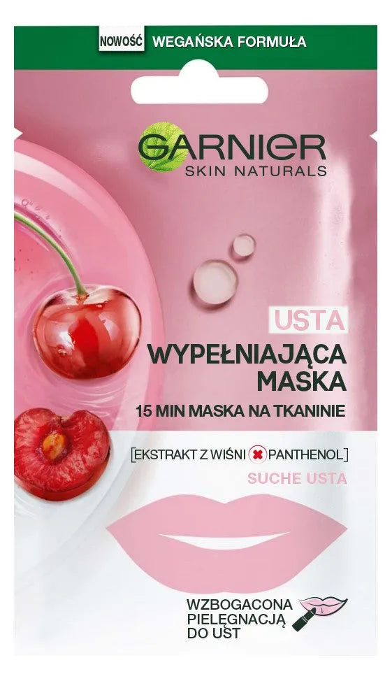 Garnier Skin Naturals Cherry Drėkinantis Lūpų Kaukė 1 vnt. - Kosmetika
