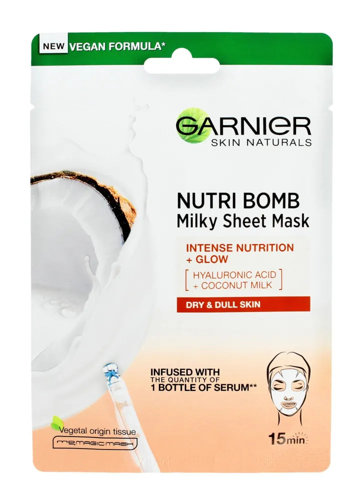 Garnier Skin Naturals Maitinanti ir šviesinanti audinio kaukė Nutri Bomb 1 vnt - Kosmetika