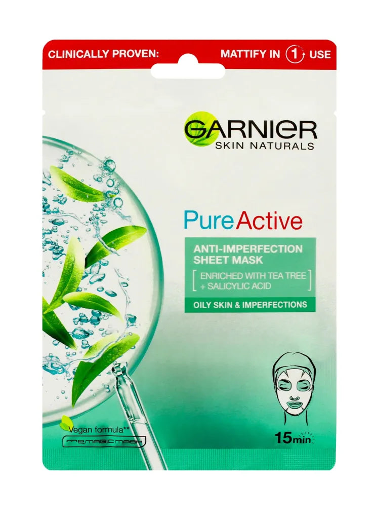 GARNIER Skin Naturals Pure Valanti Audinio Kaukė Prieš Netobulumus 23g - Kosmetika
