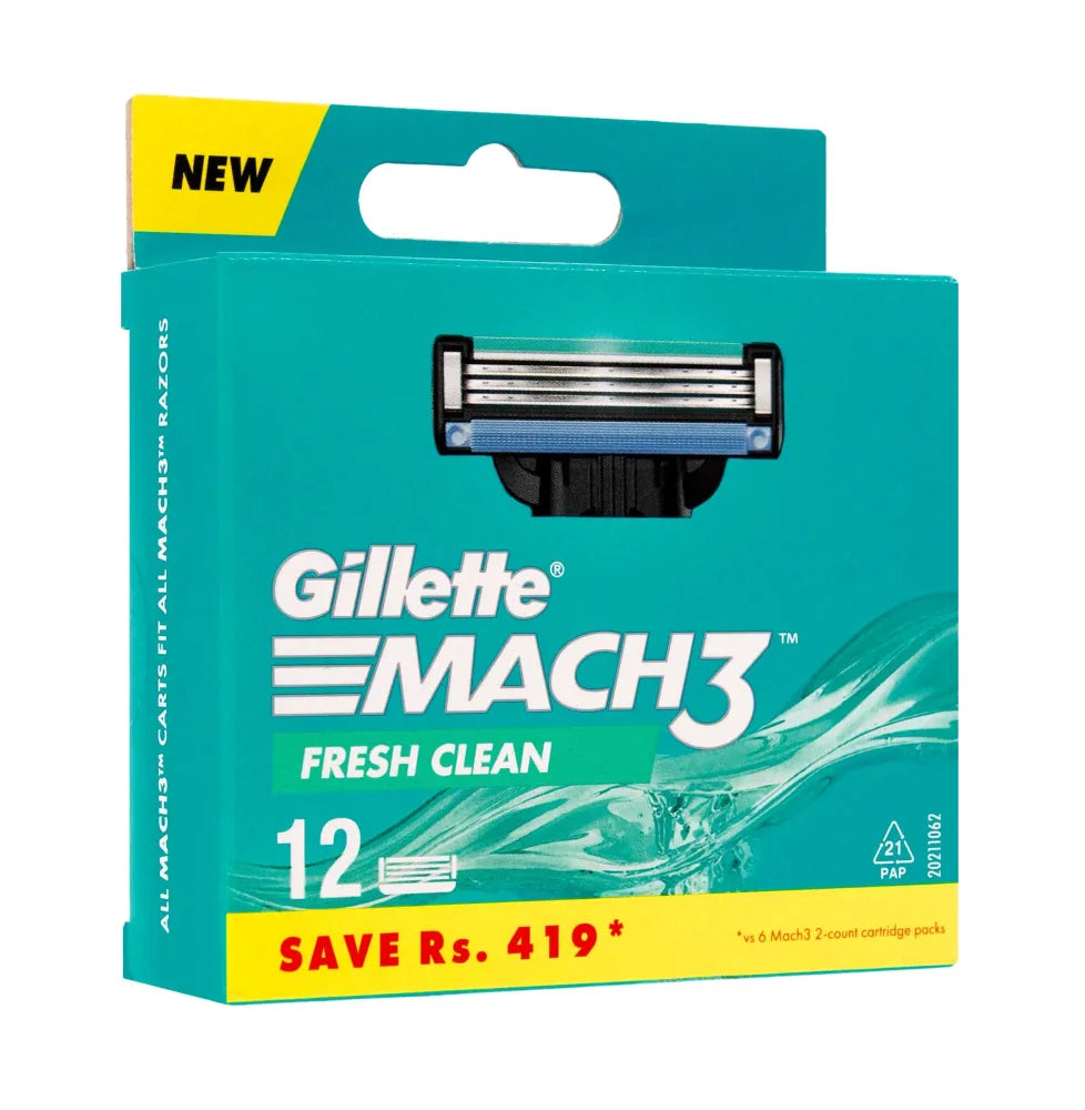 GILLETTE Mach3 replacement razor cartridges for men 1 op. - 12 pcs. - Higiena