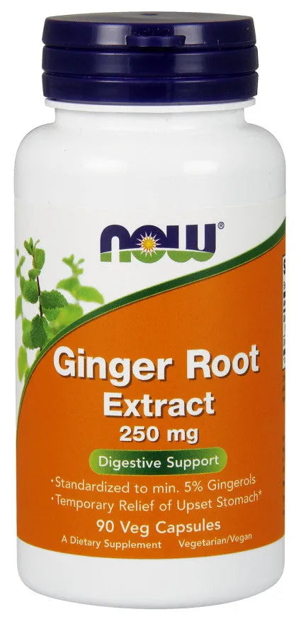 Ginger Root Extract 250mg - 90 vcaps - NOW Foods - Papildai