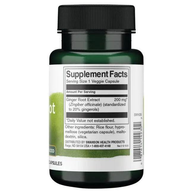 Ginger Root Extract - Imbiero šaknies ekstraktas - N60 - Swanson - Papildai