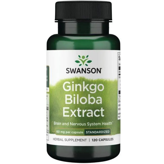 Ginkgo Biloba Extract - 60 mg - N120 - Swanson - Papildai