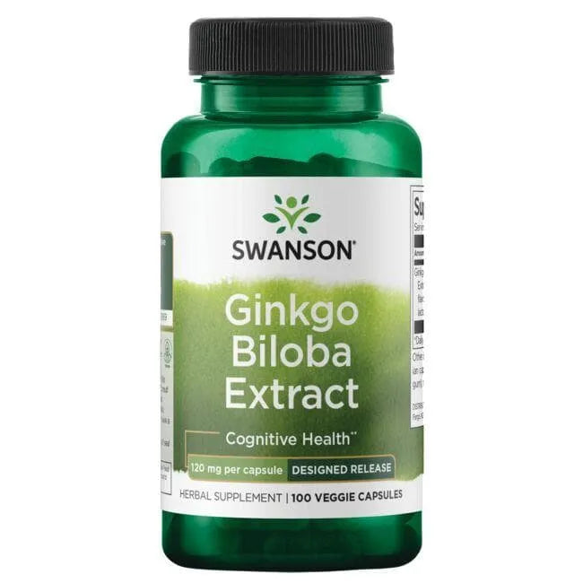 Ginkgo Biloba Extract - Smegenų veiklai - 120 mg - N100 - Ginkmedis - Swanson - Papildai