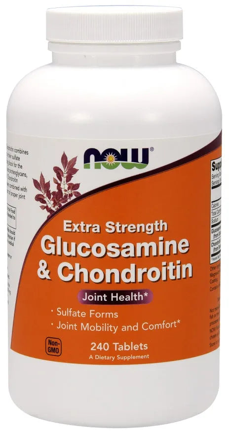 Glucosamine & Chondroitin Extra Strength - 240 tabs - NOW Foods - Papildai
