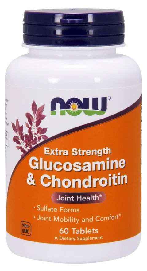 Glucosamine & Chondroitin Extra Strength - 60 tabs - NOW Foods - Papildai