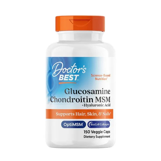 Glucosamine Chondroitin MSM + Hyaluronic Acid - 150 vcaps - Doctor’s Best - Papildai