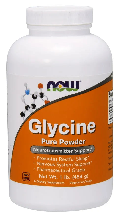 Glycine Pure Powder - 454g - NOW Foods - Papildai