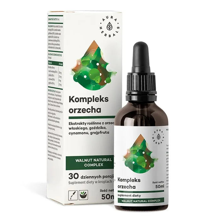 Graikinių riešutų kompleksas Natūralūs lašai 50 ml - AURA HERBALS - Papildai