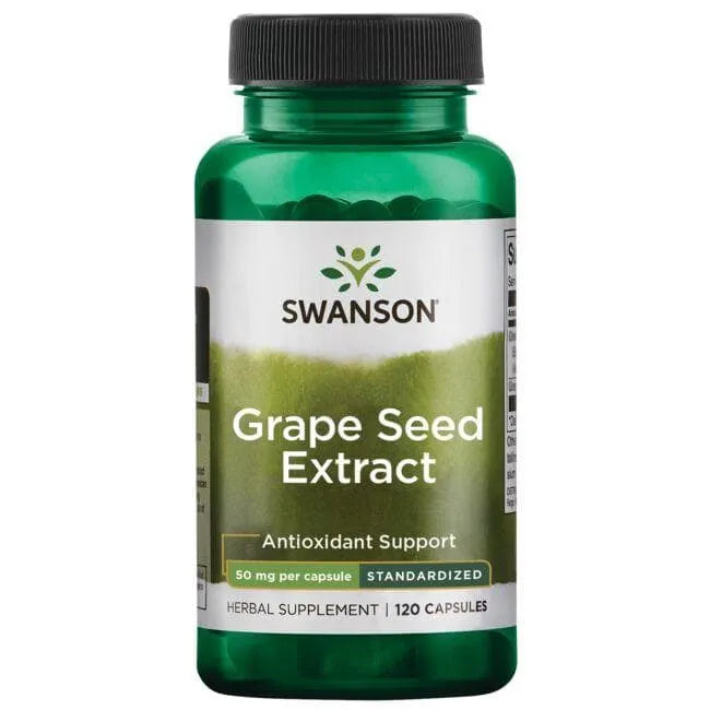 Grape Seed Extract - Kraujospūdžiui - 50 mg - N120 - Vynuogių sėklų ekstraktas - Swanson - Papildai
