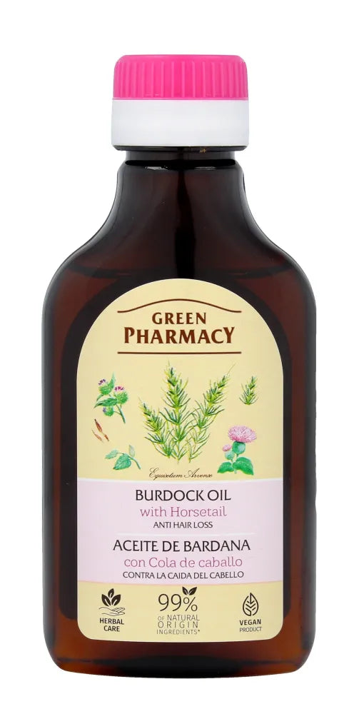 Green Pharmacy Burdock Oil su lauko šilagėle prieš plaukų slinkimą 100ml - Kosmetika