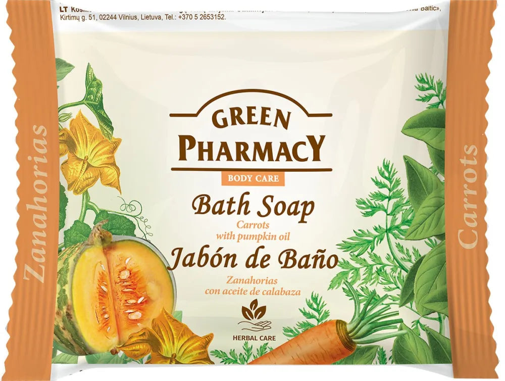 GREEN PHARMACY Carrot + Pumpkin Oil Hand Soap Bar 100 g - Higiena