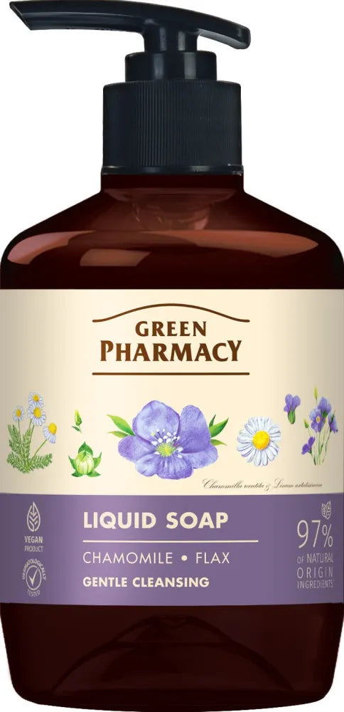 GREEN PHARMACY Chamomile + Linseed Oil liquid soap 460 ml - Higiena