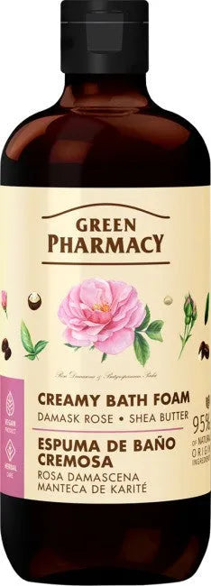 GREEN PHARMACY Creamy bath foam Damask rose + Shea butter 500 ml - Kosmetika