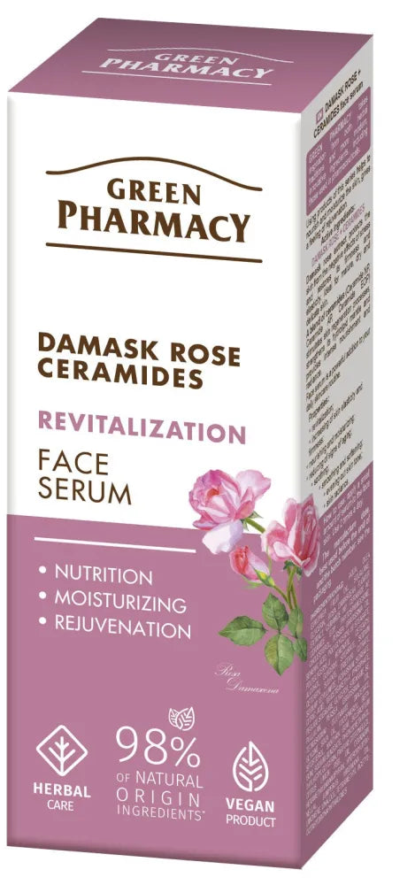 GREEN PHARMACY Damask Rose + Ceramides Revitalizing Face Serum 30 ml. - Kosmetika