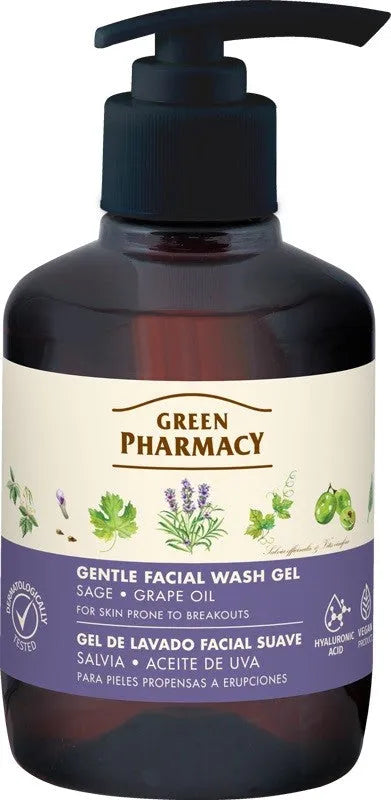 GREEN PHARMACY Gentle face wash gel for skin prone to irritation Sage 270 ml - Kosmetika