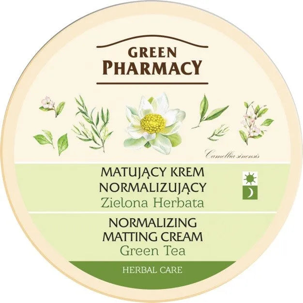 Green Pharmacy Herbal Cosmetics Normalizuojantis veido kremas su žaliąja arbata